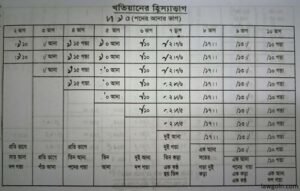 খতিয়ানের হিস্যার হিসাব